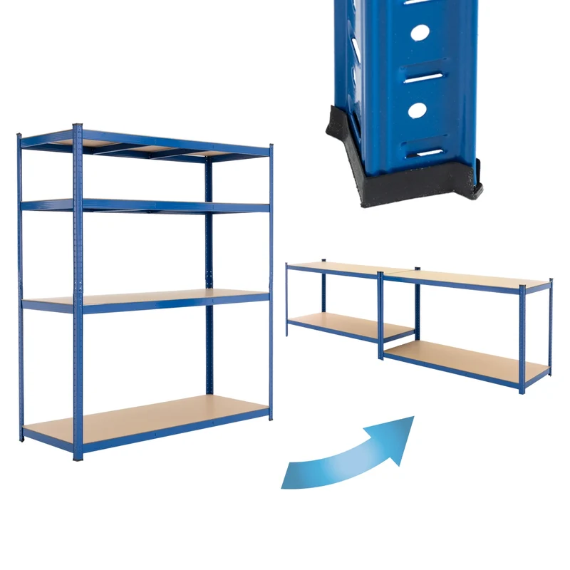 Werkstattregal Blau 180x160x60 cm aus Metall und MDF bis 1000 kg