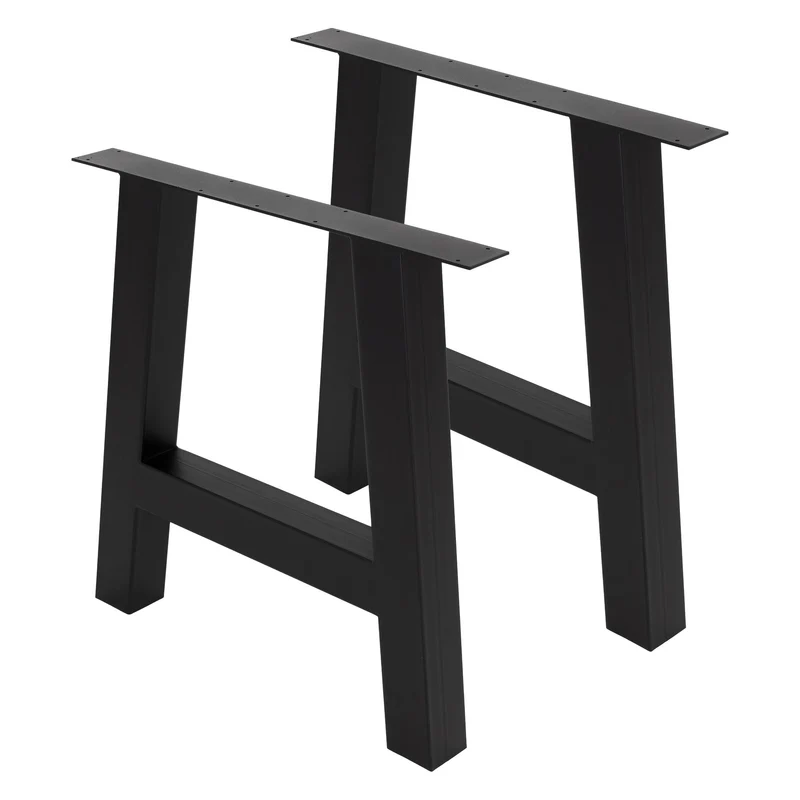 Tischbeine Tischgestell 2er Set A-Design 70 x 72 cm Schwarz aus Stahl ML-Design