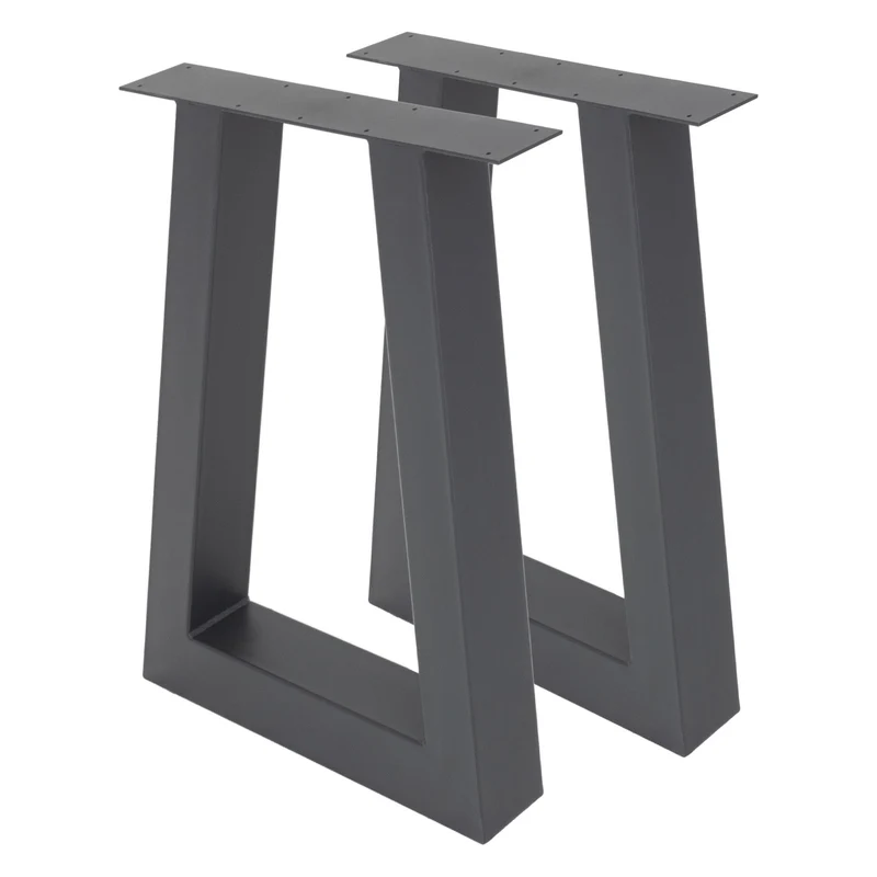 Tischbeine Tischgestell 2er Set Trapez-Design 60 x 72 cm Anthrazit aus Stahl ML-Design