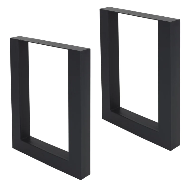 Tischbeine Tischgestell 2er Set U-Design 60 x 72,5 cm Schwarz aus Stahl ML-Design