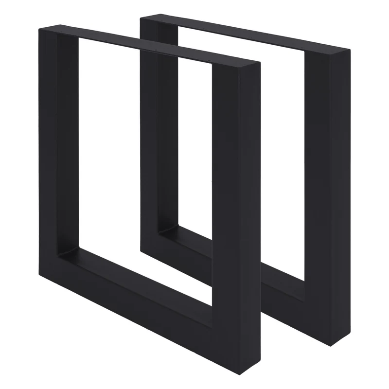 Tischbeine Tischgestell 2er Set U-Design 70x72,5 cm Schwarz aus Stahl ML-Design