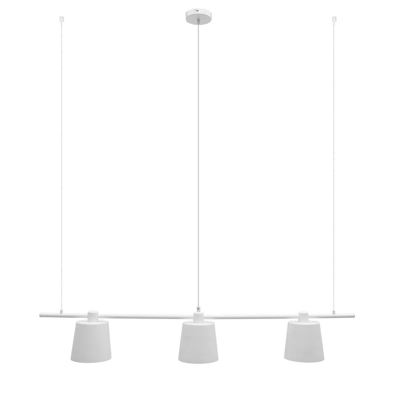 Hängelampe 3 flammig E27 Fassung 140 cm Weiß matt aus Metall