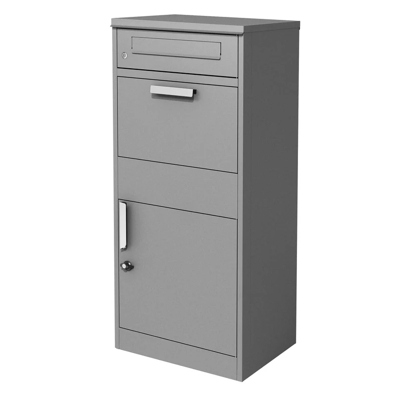 Paketbriefkasten 50x112x37 cm Grau aus verzinktem Stahl ML-Design