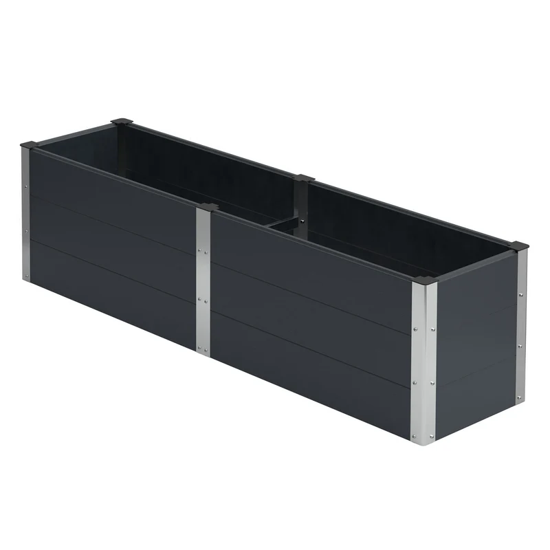 Hochbeet 200x50x54 cm Anthrazit aus WPC ML-Design