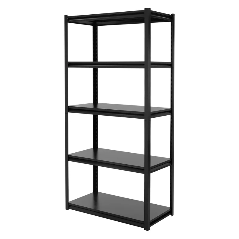 Schwerlastregal 183x90x45 cm Schwarz aus Metall inkl. 5 Böden ML-Design