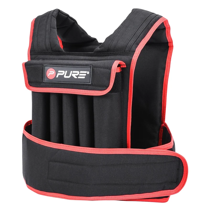 Gewichtsweste 20kg Schwarz/Rot aus Neopren Pure2Improve