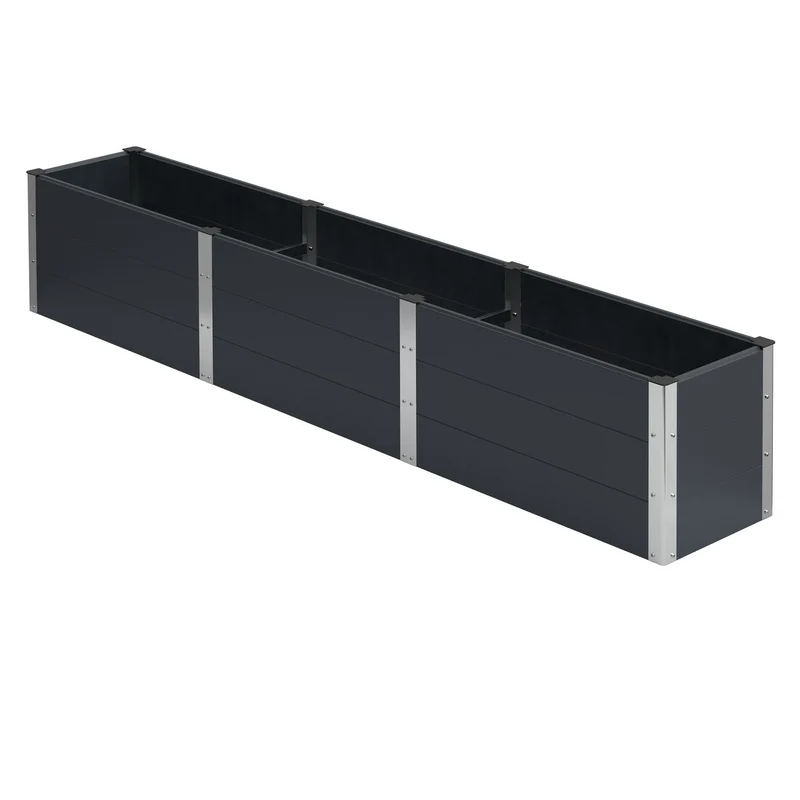 Hochbeet 300x50x54 cm Anthrazit aus WPC ML-Design