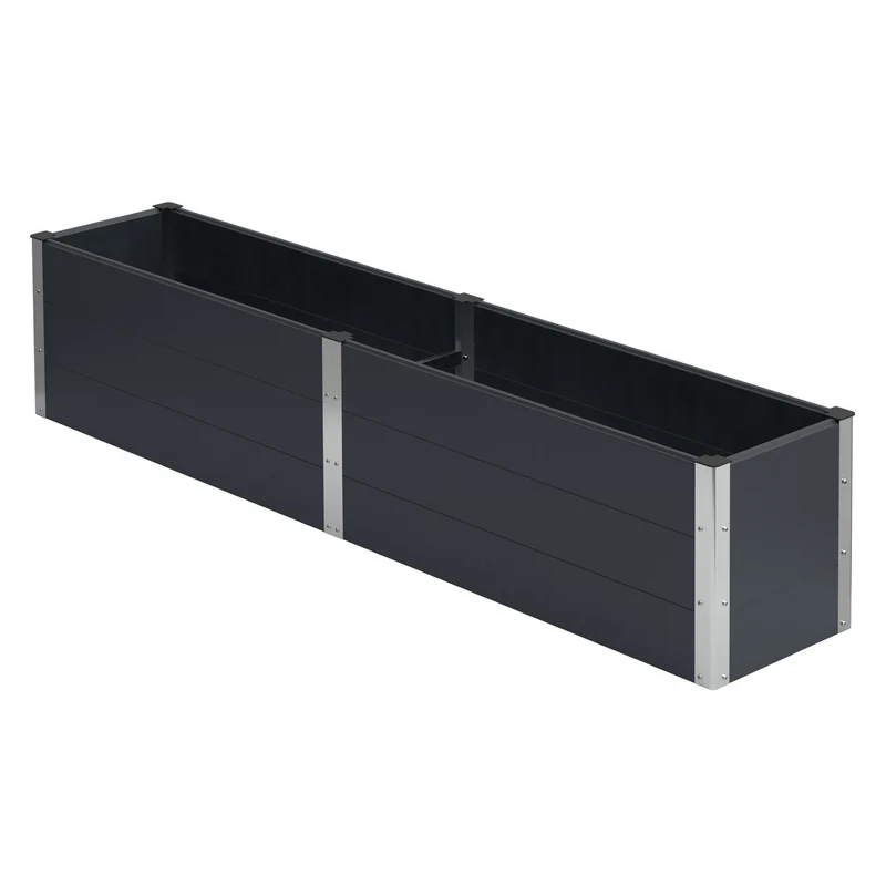 Hochbeet 250x50x54 cm Anthrazit aus WPC ML-Design