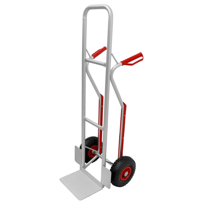 Sackkarre mit Treppenrutsche, belastbar bis 200 kg, aus Aluminium, PU Kunststoff Griff, 3.00-4" Gummi-Luft-Rädern