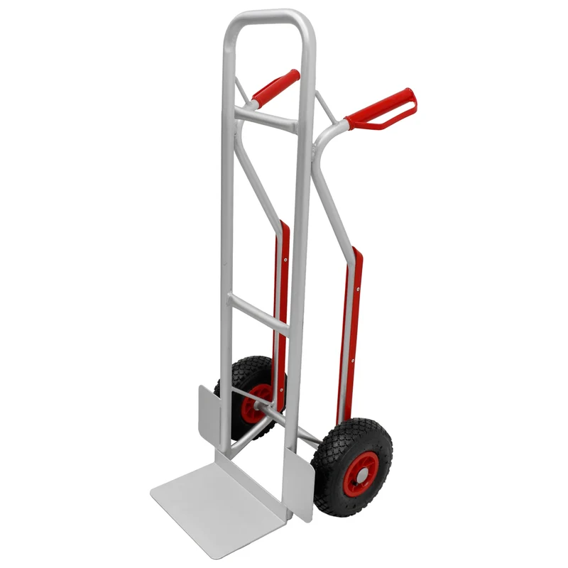 Sackkarre mit Treppenrutsche, belastbar bis 150 kg, aus Aluminium, PU Kunststoff Griff, 3.00-4" Gummi-Luft-Rädern