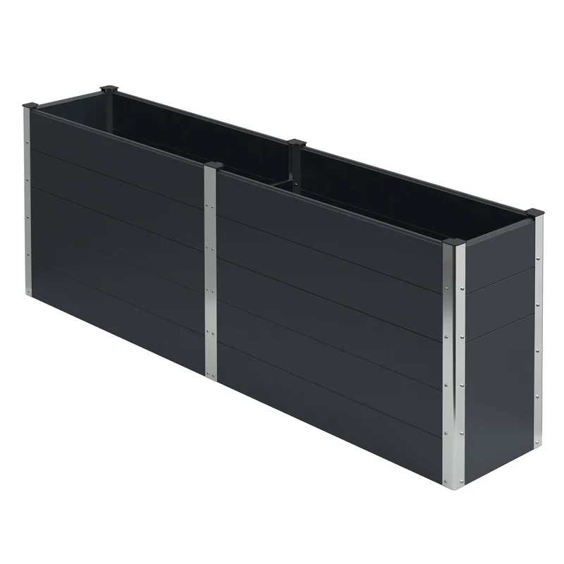 Hochbeet 250x50x91 cm Anthrazit aus WPC ML-Design