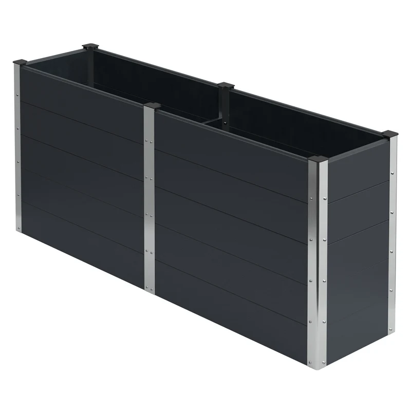 Hochbeet 200x50x91 cm Anthrazit aus WPC ML-Design