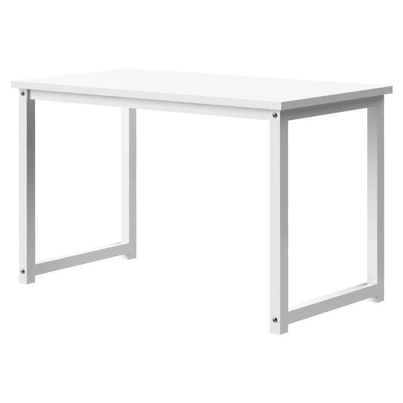 Schreibtisch 120x60x75 cm Weiß aus Holz mit Metallgestell von ML-Design