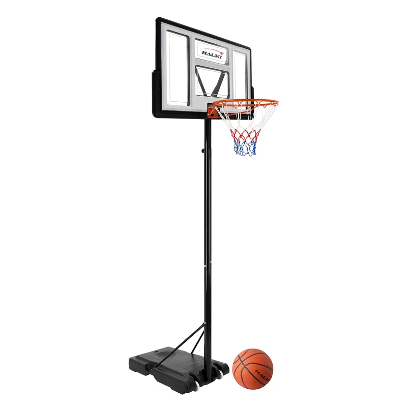 Basketballkorb Set mit Ständer Weiß aus Stahl Hauki