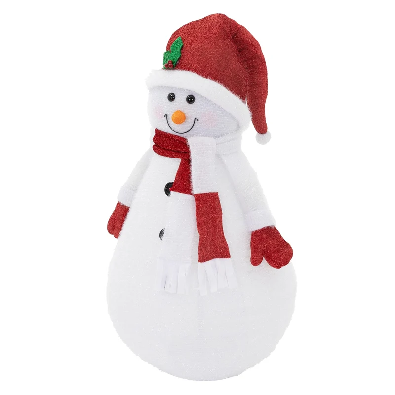 LED Schneemann XXL 140 cm Warmweiß mit 20 LEDs aus Kunststoff