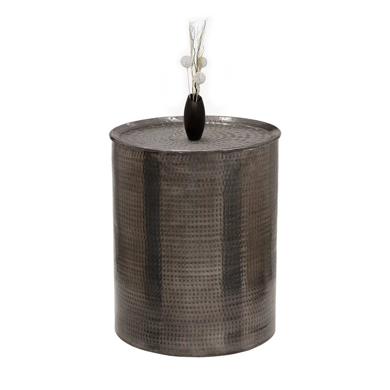 Beistelltisch Ø 40x50 cm Vintage-Silber aus Aluminium WOMO-Design