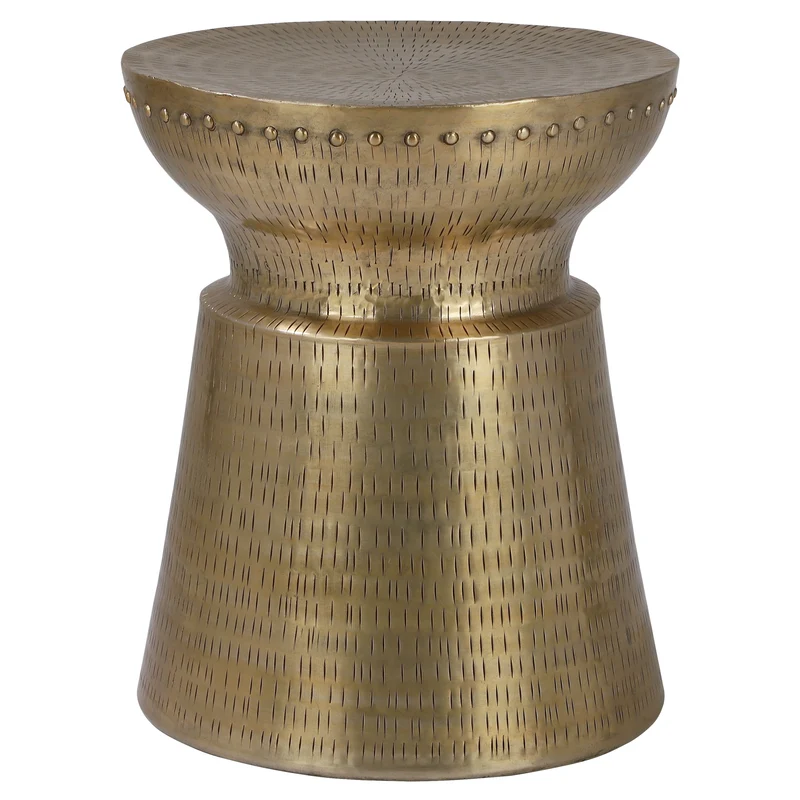 Beistelltisch Ø 35x42 cm Gold aus Metall WOMO-Design