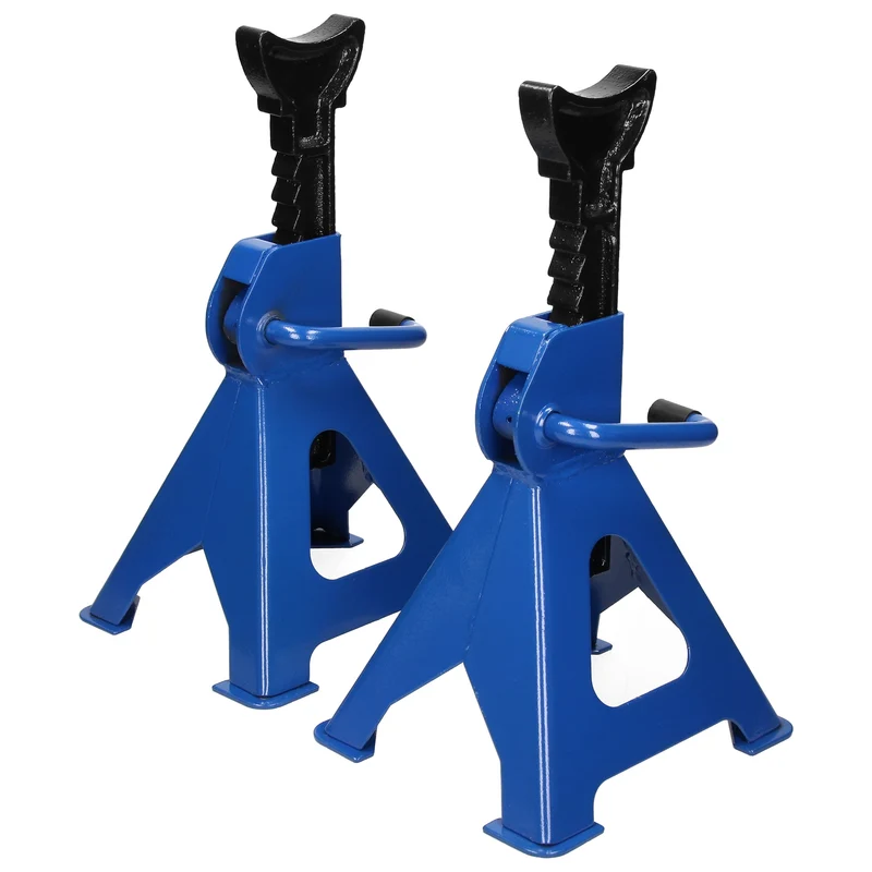 2er Set Unterstellböcke, blau, Traglast 3000 kg, aus Stahl