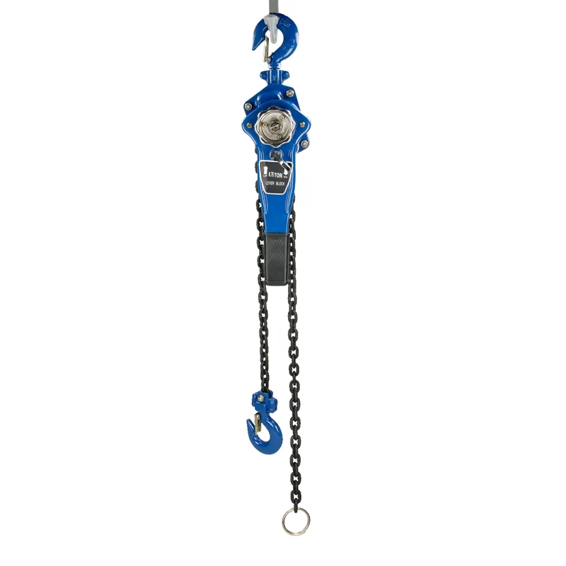 Flaschenzug mit Handhebel 750 kg, 1,5 m, aus Stahl, Gummierter Handgriff, inkl. Kette