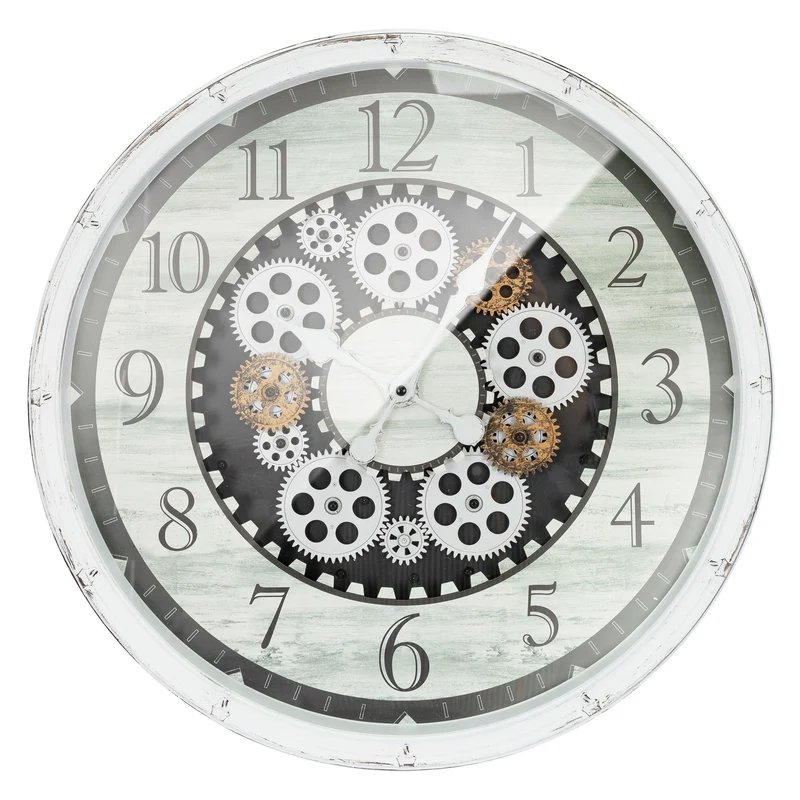 Große Wanduhr mit arabischen Ziffern Ø 48 cm aus Kunststoff