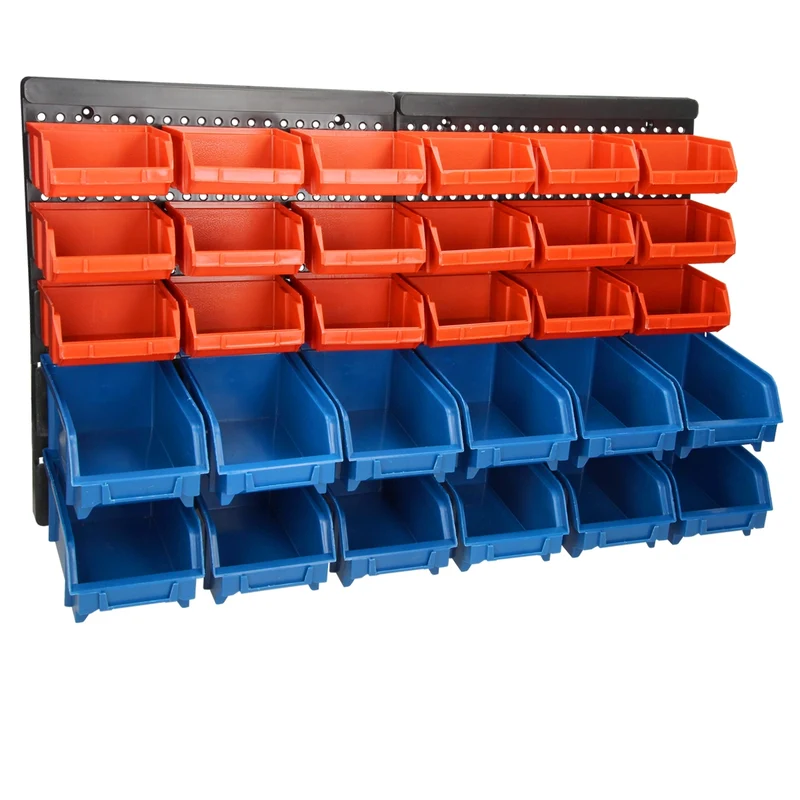 Wandregal mit Stapelbox Lochwand 64x38 cm