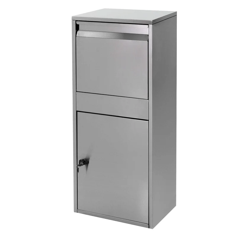 Paketbriefkasten 41x103x38 cm Grau aus Edelstahl ML-Design