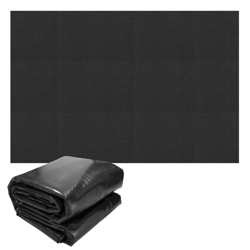 Pool Solarfolie Eckig 6x4 m 400µm Schwarz aus PE-Folie mit Luftkammern