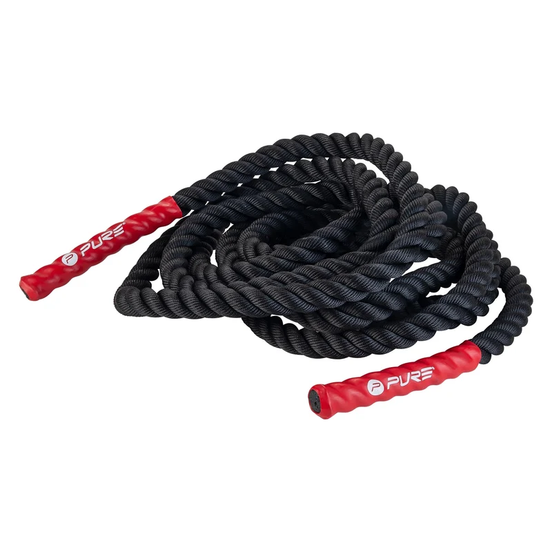 Springseil Battle Rope 9m Schwarz/Rot aus Polyester Pure2Improve