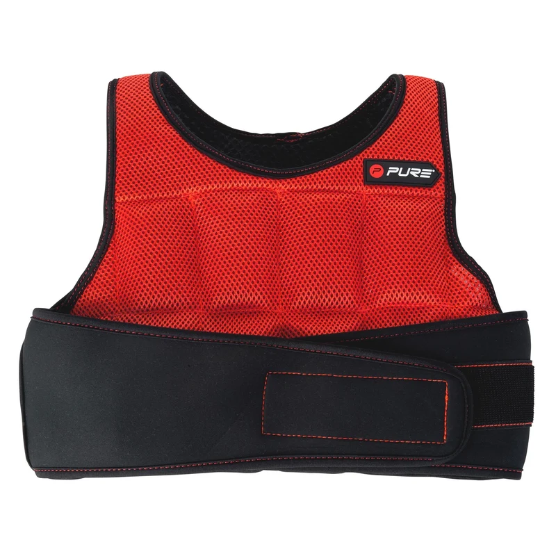 Gewichtsweste 5 kg Schwarz/Rot aus Neopren Pure2Improve Klettverschluss