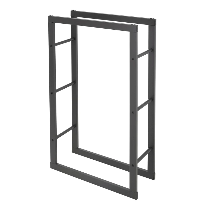 Kaminholzregal 60x100x25 cm Grau aus Metall ML-Design