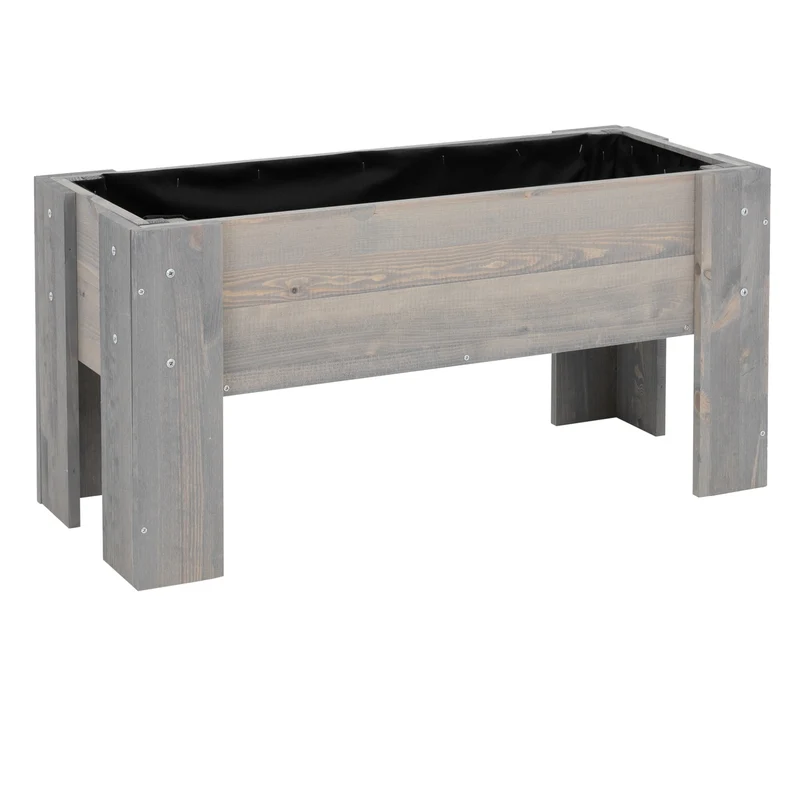 Blumenkasten 3er Set Grau aus Kiefernholz WOMO-Design