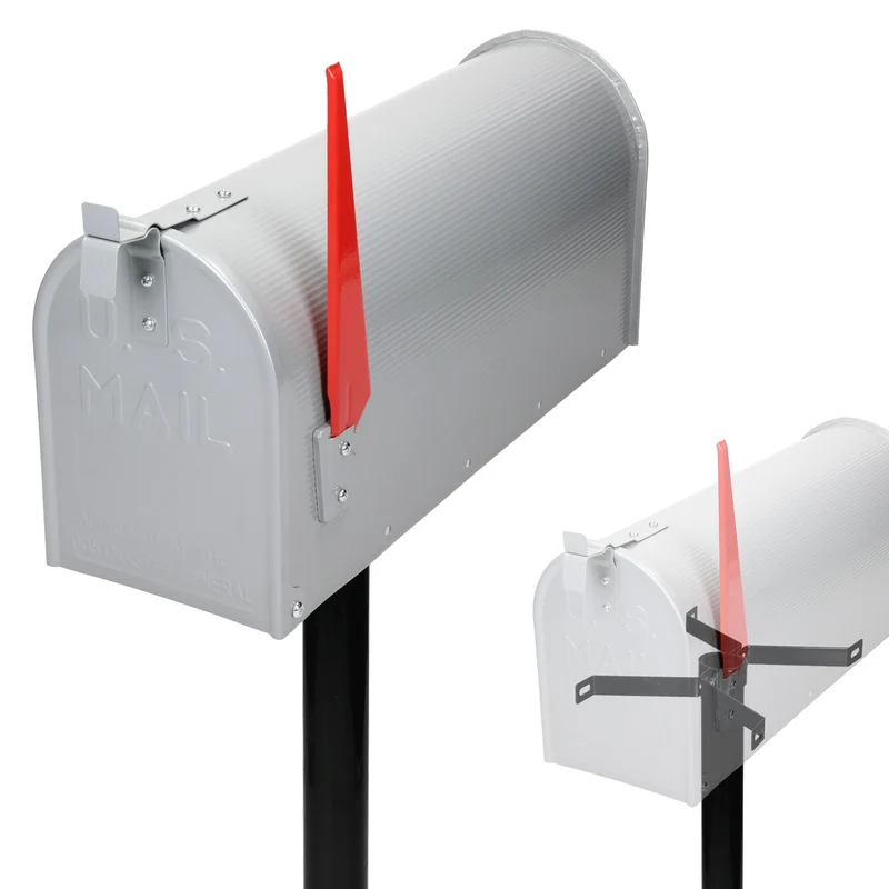 Briefkasten US Mailbox inkl. Standfuß Grau aus Aluminium ML-Design