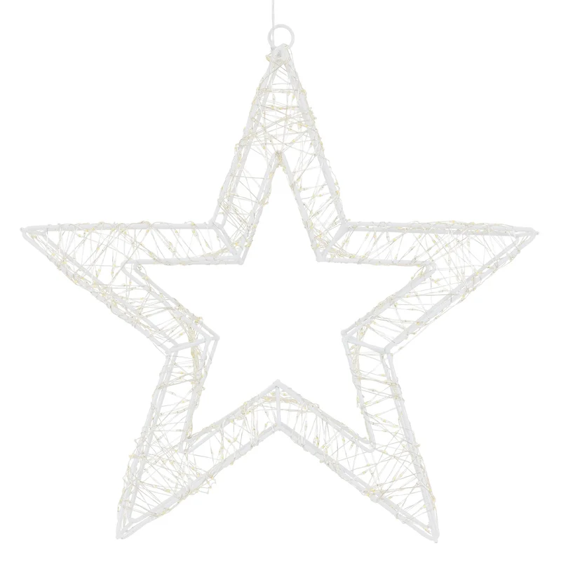 LED Weihnachtsstern 50 cm mit 1440 warmweißen LEDs und Timer aus Metall für Innen und Außen IP44 Spritzwassergeschützt