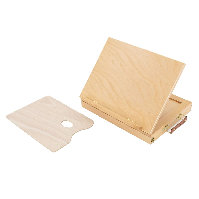Tischstaffelei mit Schublade und Mischpalette Natur aus Holz
