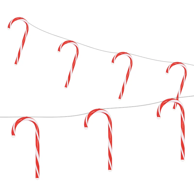 LED Zuckerstangenlichterkette 330 cm mit 28 warmweißen LEDs
