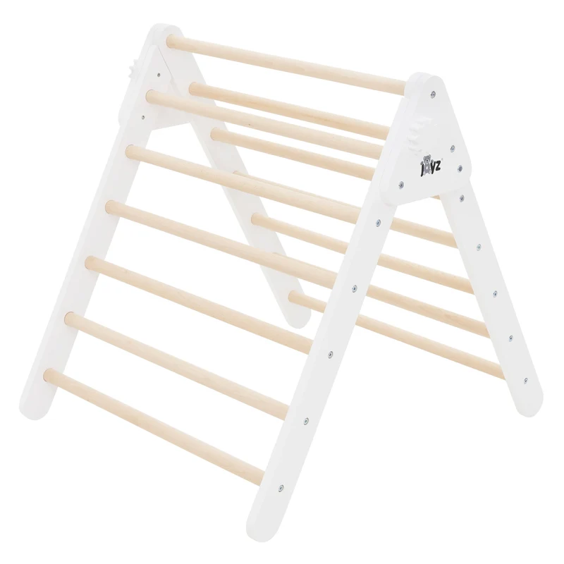 Kletterdreieck für Kinder ab 2 Jahre 73x72x60 cm Natur/Weiß aus Holz Joyz