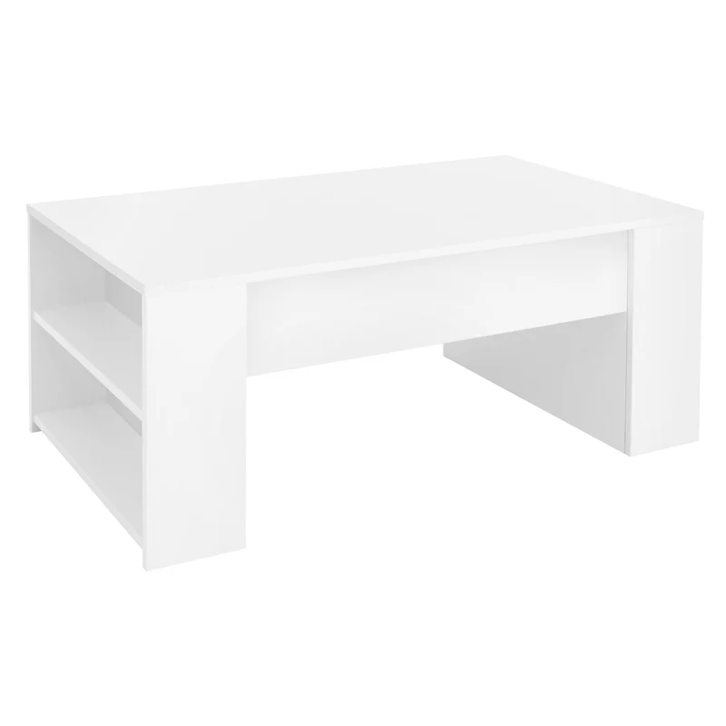 Couchtisch mit zwei Fächern 100x60x42 cm Weiß ML-Design